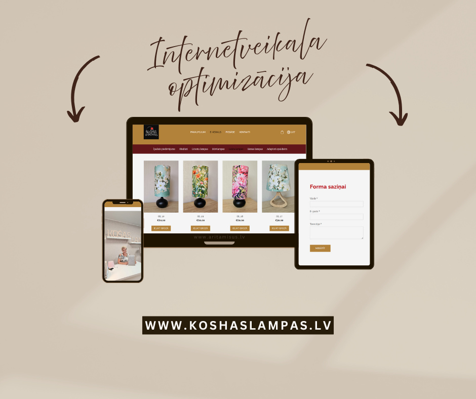 Optimizēts individuāla dizaina produktu interneta veikals