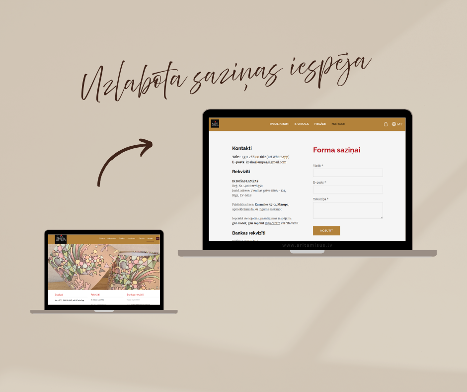 Optimizēts individuāla dizaina produktu interneta veikals - uzlabota saziņas iespēja